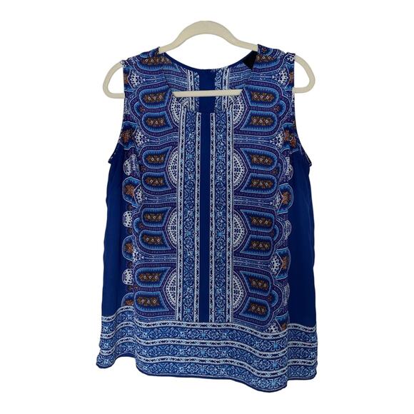 Cynthia Rowley Button Back Sleeveless Blouse Chiffon Size XL - Picture 1 of 7